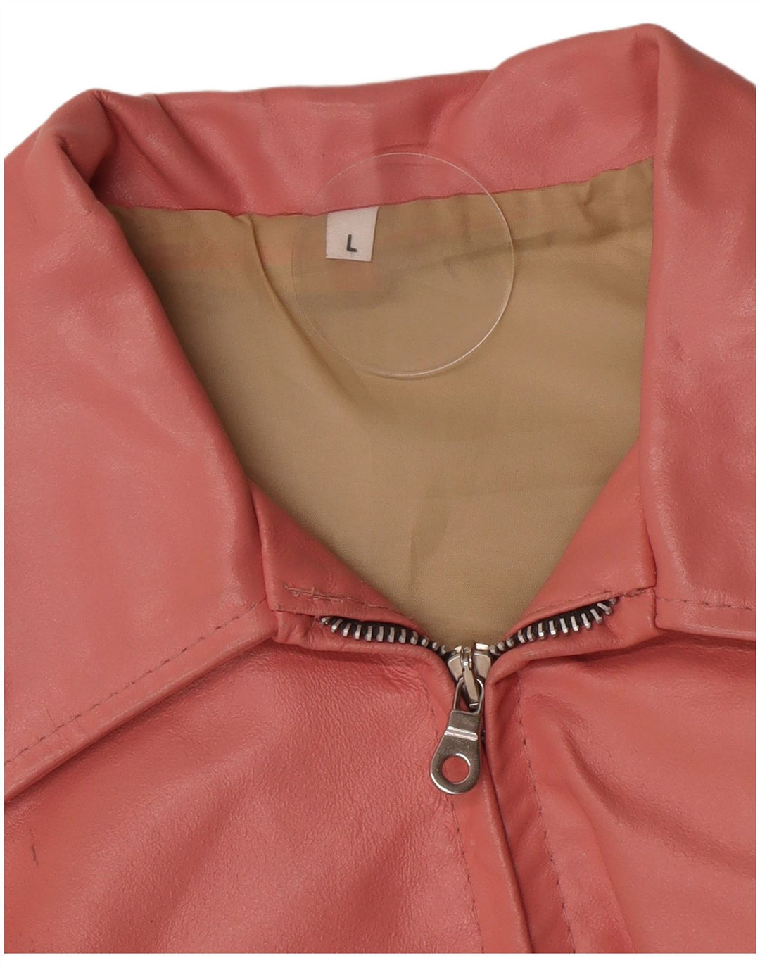 Vintage Γυναικείο Δερμάτινο Μπουφάν UK 14 Large Pink