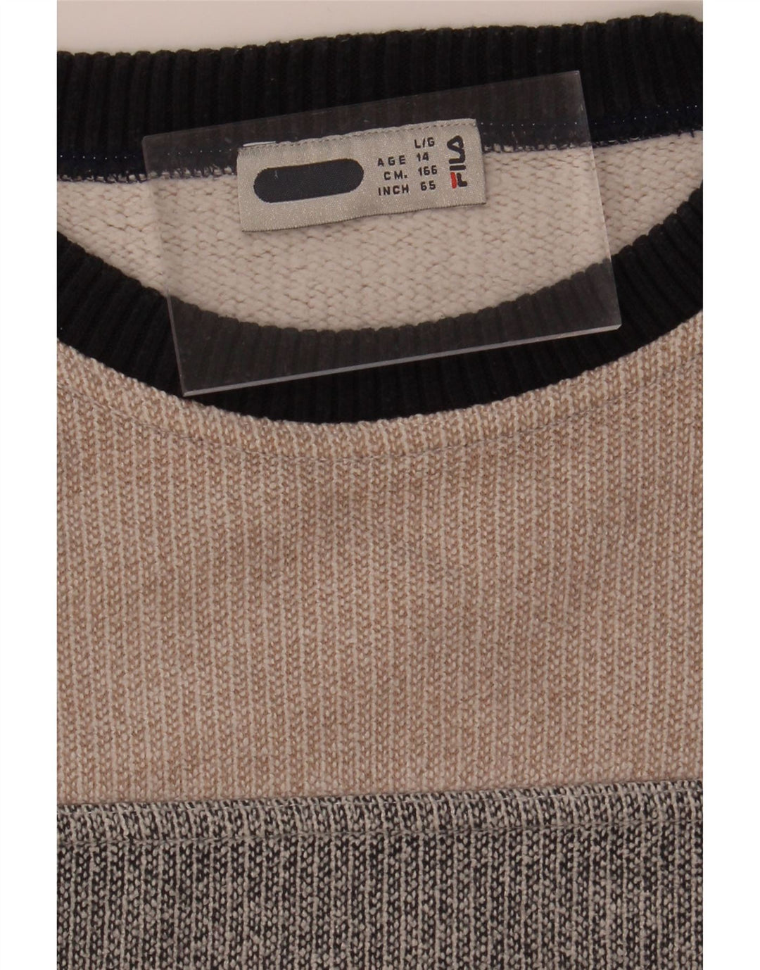 FILA Boys Sweatshirt Jumper 13-14 Years Large  Grey Colourblock Vintage Fila and Second-Hand Fila from Messina Hembry 