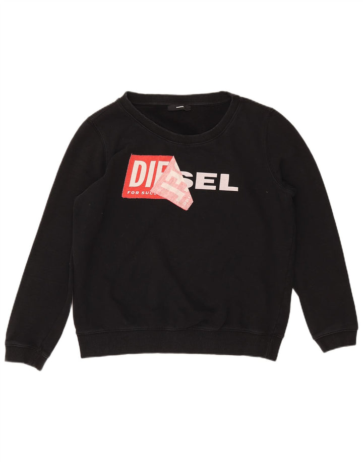 Γυναικείο γραφικό φούτερ DIESEL Jumper UK 14 Μεσαίο μαύρο βαμβακερό