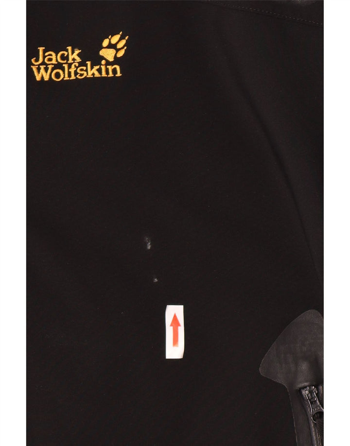 Jack Wolfskin Ανδρικό Αντιανεμικό Μπουφάν με Κουκούλα UK 40/42 Μεγάλο Μαύρο Πολυεστέρα