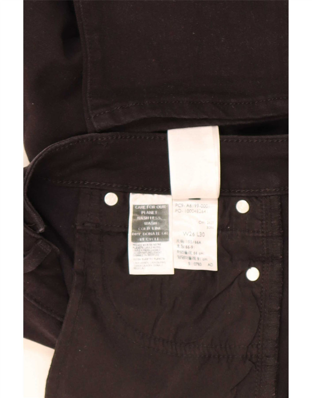 Levi's Womens 712 Slim Jeans W26 L30 Μαύρο Βαμβακερό