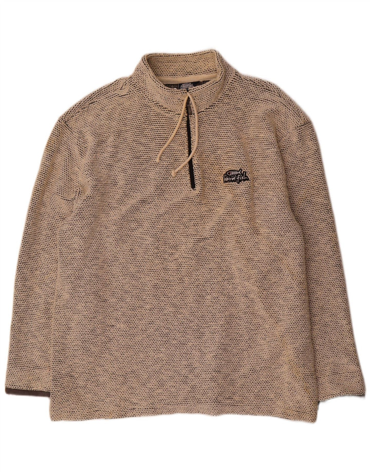Weird Fish Ανδρικό Φούτερ με φερμουάρ Jumper 2XL Μπεζ βαμβακερό