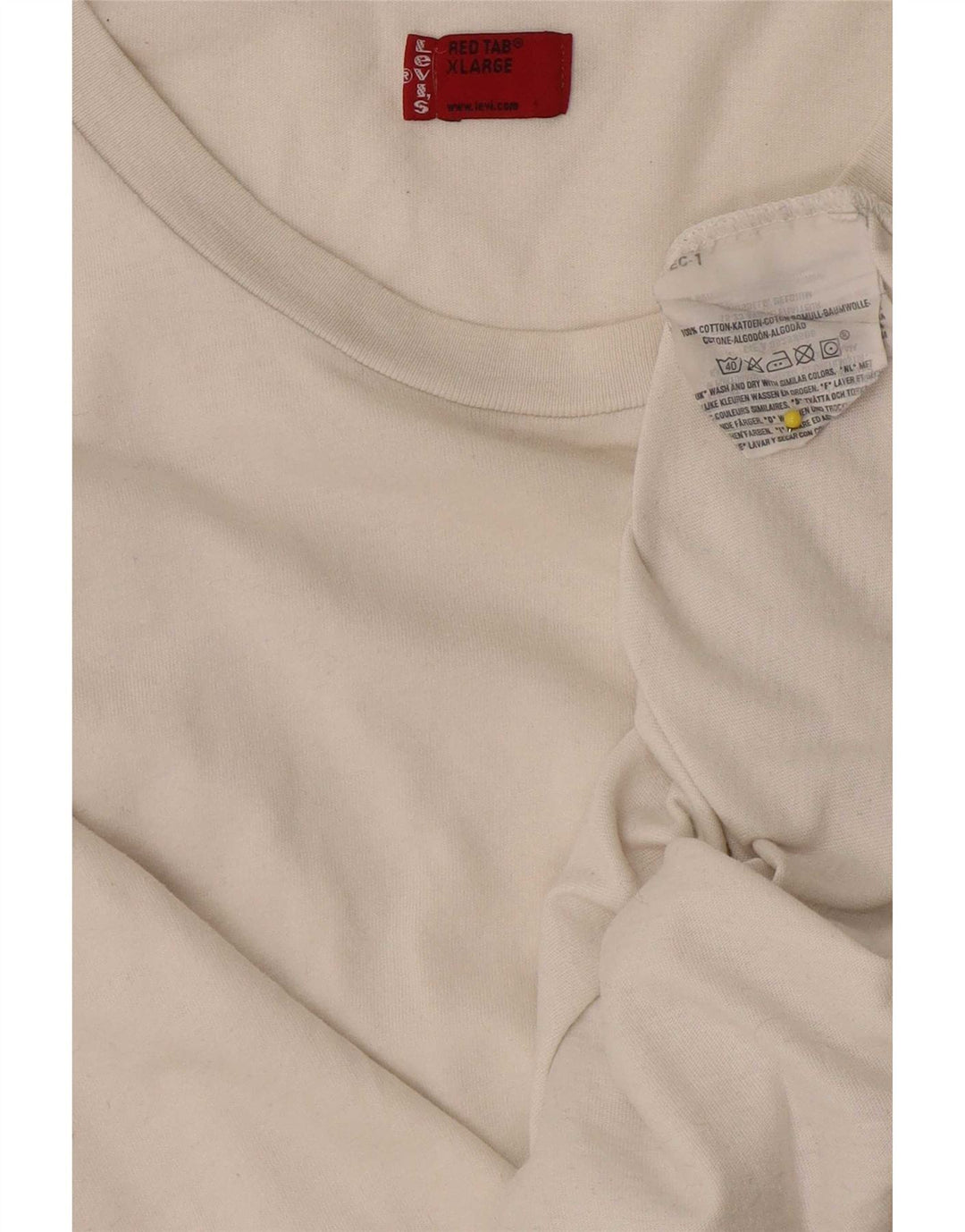 Ανδρικό τοπ Levi's μακρυμάνικο XL λευκό βαμβακερό