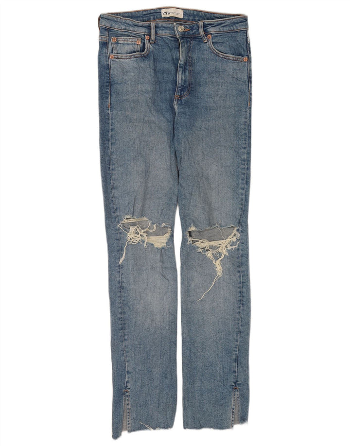 Zara Γυναικεία Distressed Slim Jeans EU 40 Medium W30 L31 Blue Cotton
