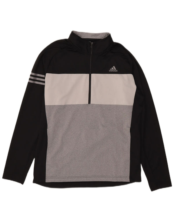 Ανδρική φόρμα πουλόβερ με φερμουάρ Adidas Top Medium Black Colourblock