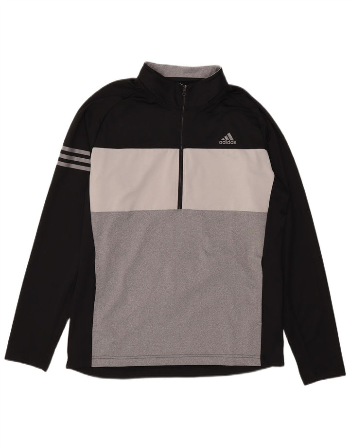 Ανδρική φόρμα πουλόβερ με φερμουάρ Adidas Top Medium Black Colourblock
