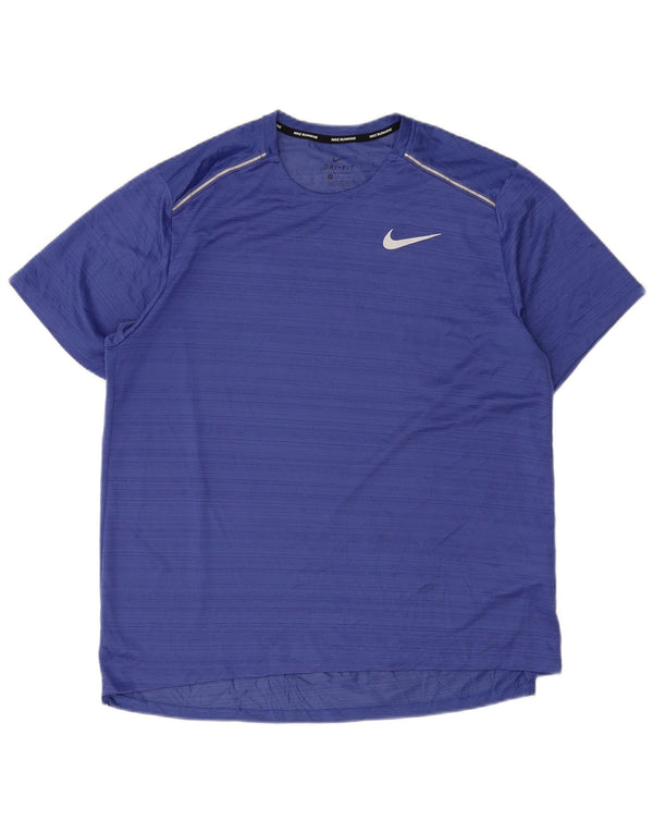 Ανδρικό T-Shirt Nike Dri Fit Top XL μπλε ριγέ πολυεστέρα