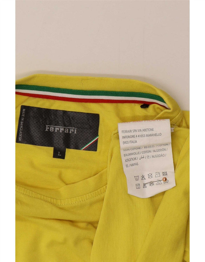 Ανδρικό T-Shirt Ferrari Top μεγάλο κίτρινο βαμβακερό