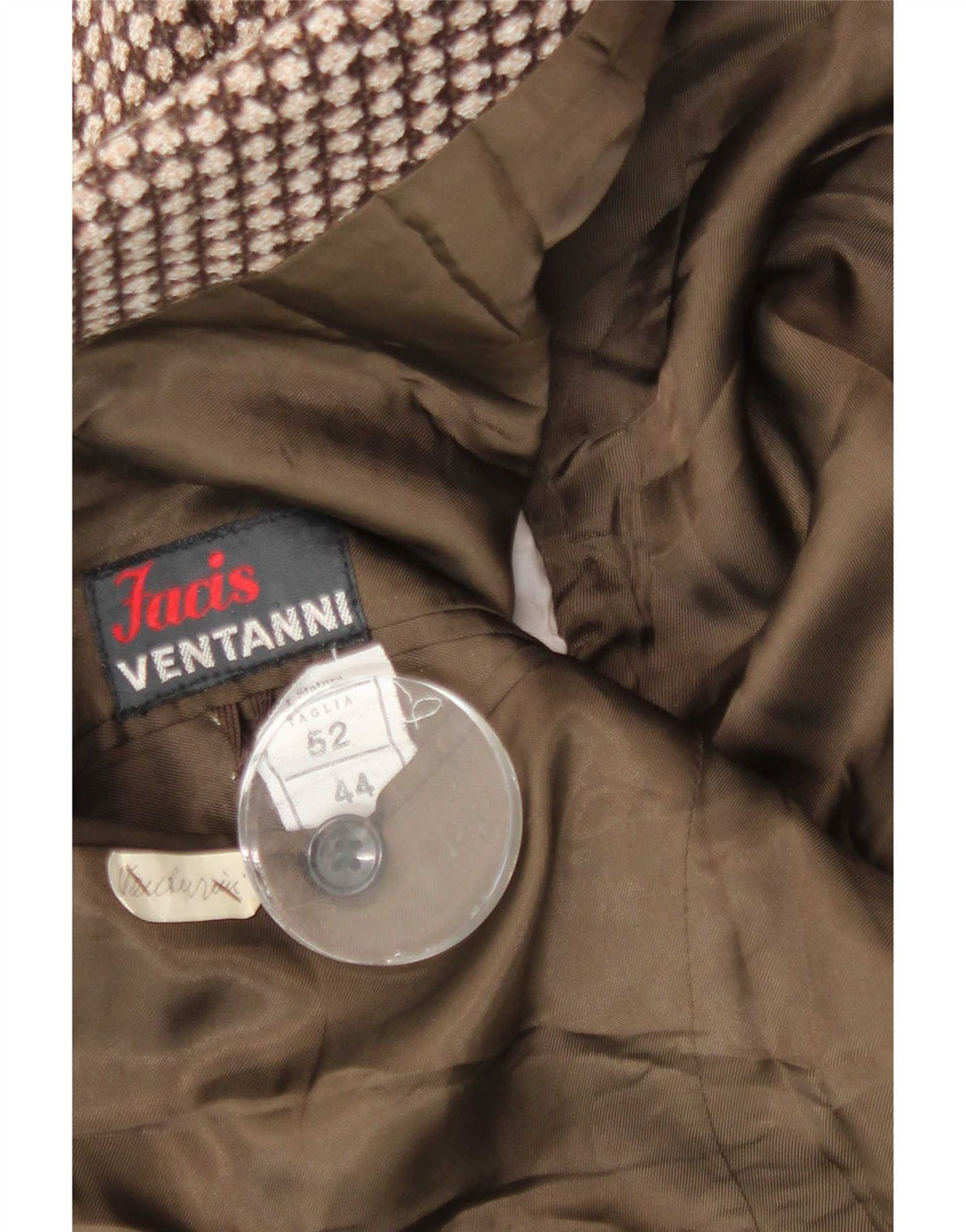 VENTANNI Ανδρικό Μπουφάν Blazer 3 Κουμπιών IT 52 XL Καφέ Γεωμετρικό