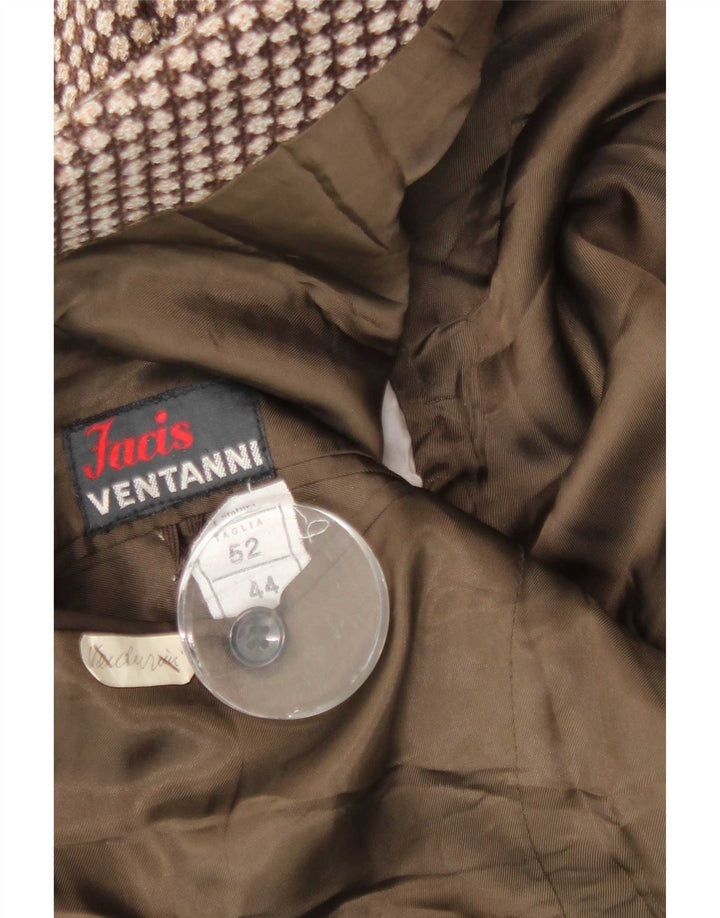 VENTANNI Ανδρικό Μπουφάν Blazer 3 Κουμπιών IT 52 XL Καφέ Γεωμετρικό