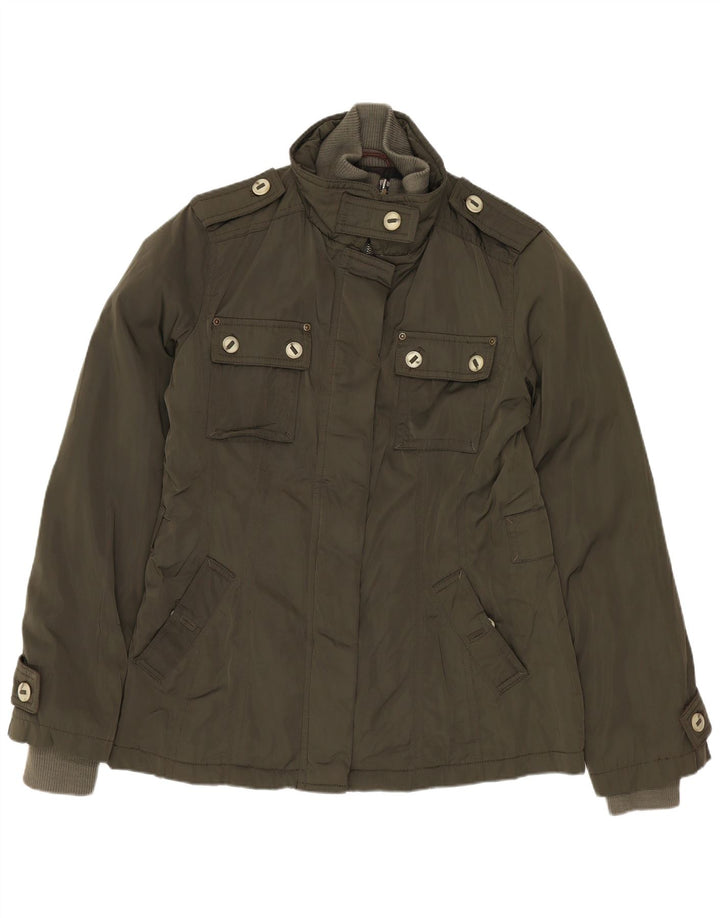 MASSIMO DUTTI Γυναικείο Military Jacket UK 14 Medium Khaki Polyester