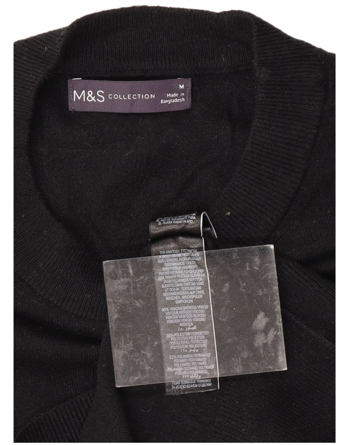 Γυναικείο πουλόβερ MARKS & SPENCER Graphic Crew Neck Jumper UK 14 Medium Black
