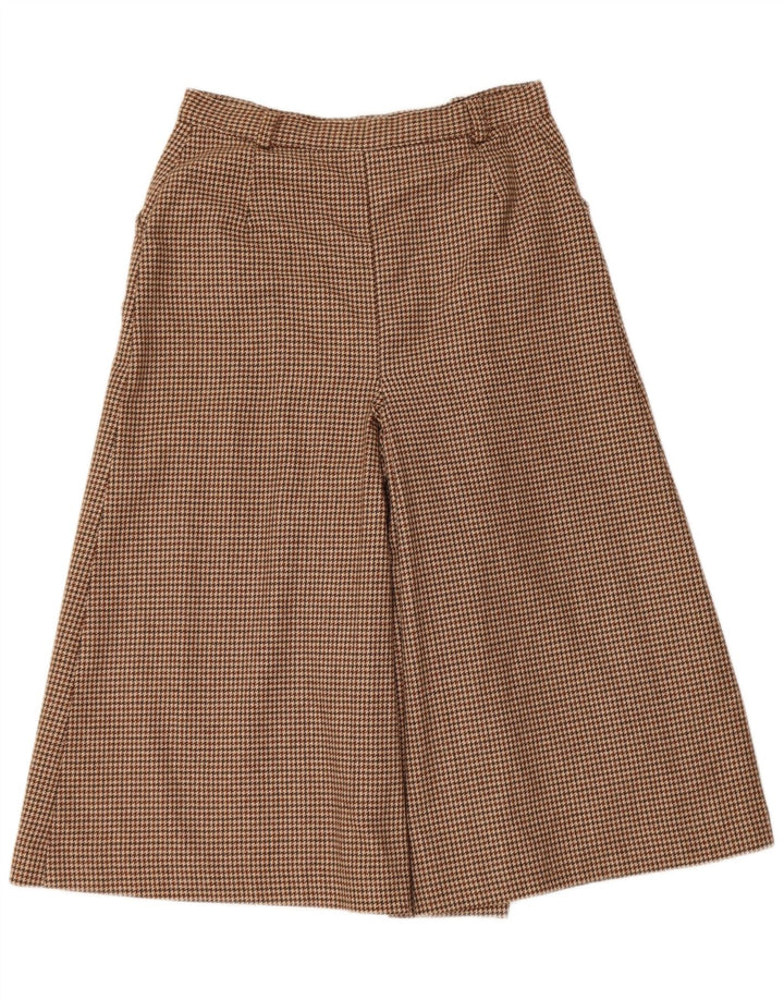 Vintage γυναικείο παντελόνι Capri IT 42 Medium W26 Καφέ μαλλί Houndstooth