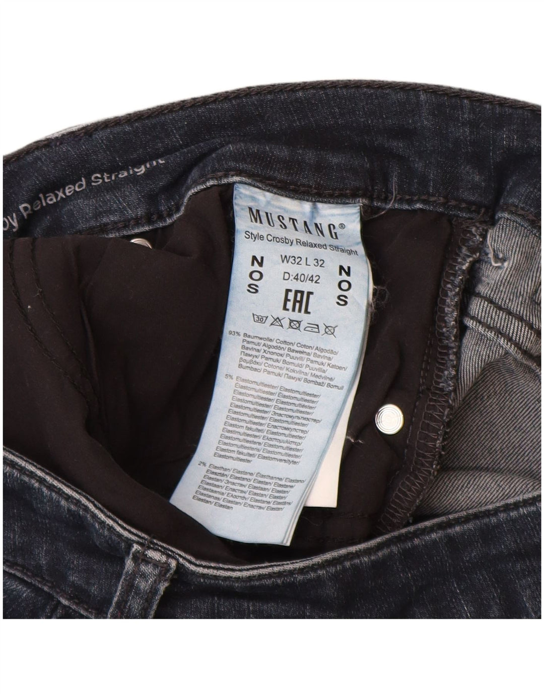 MUSTANG Γυναικεία ίσια τζιν Χαλαρή Εφαρμογή W32 L32 Navy Blue Cotton