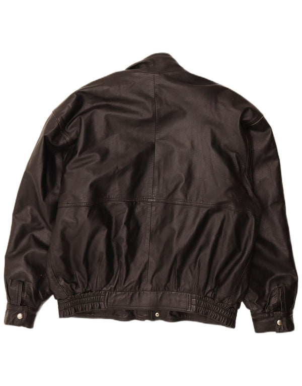 Vintage Ανδρικό Δερμάτινο Μπουφάν UK 40 Large Μαύρο Δερμάτινο