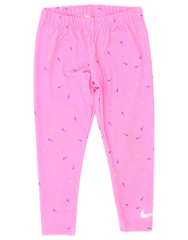 Γραφικό κολάν Nike Girls Dri Fit 3-4 ετών XS Pink Polyester