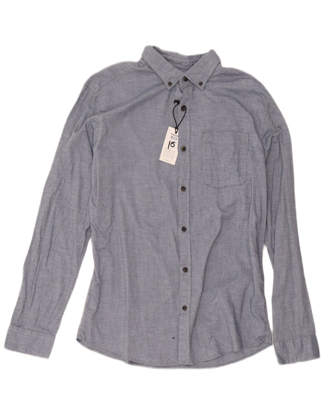 Jack & Jones Ανδρικό φανελένιο πουκάμισο μεγάλο μπλε βαμβακερό ψαροκόκκαλο