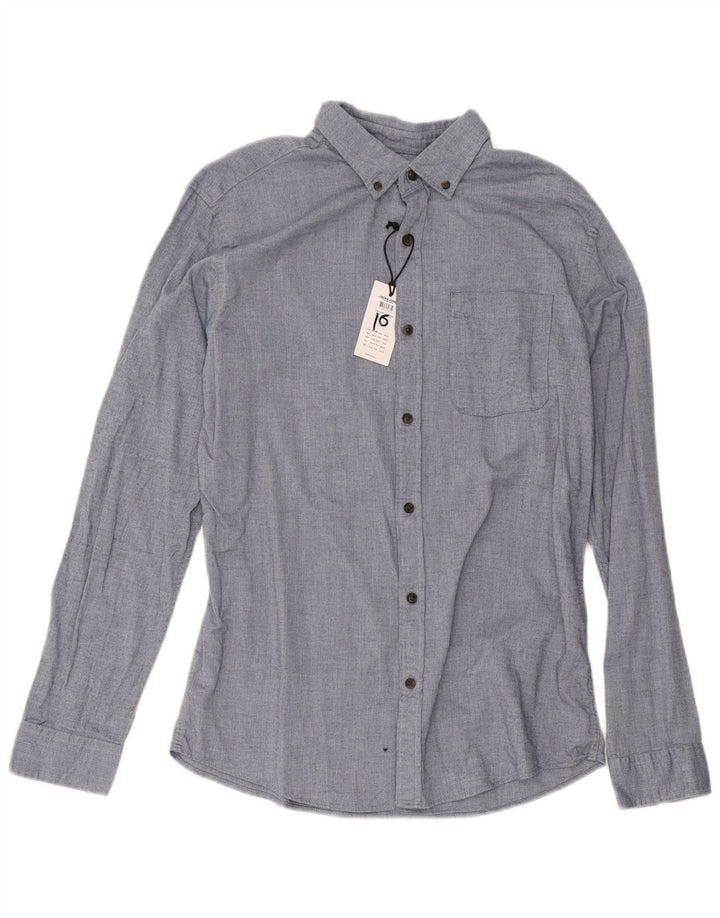 Jack & Jones Ανδρικό φανελένιο πουκάμισο μεγάλο μπλε βαμβακερό ψαροκόκκαλο