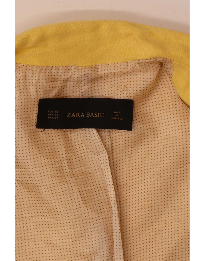 Zara Γυναικείο σακάκι 1 κουμπιού σακάκι UK 6 XS Κίτρινο