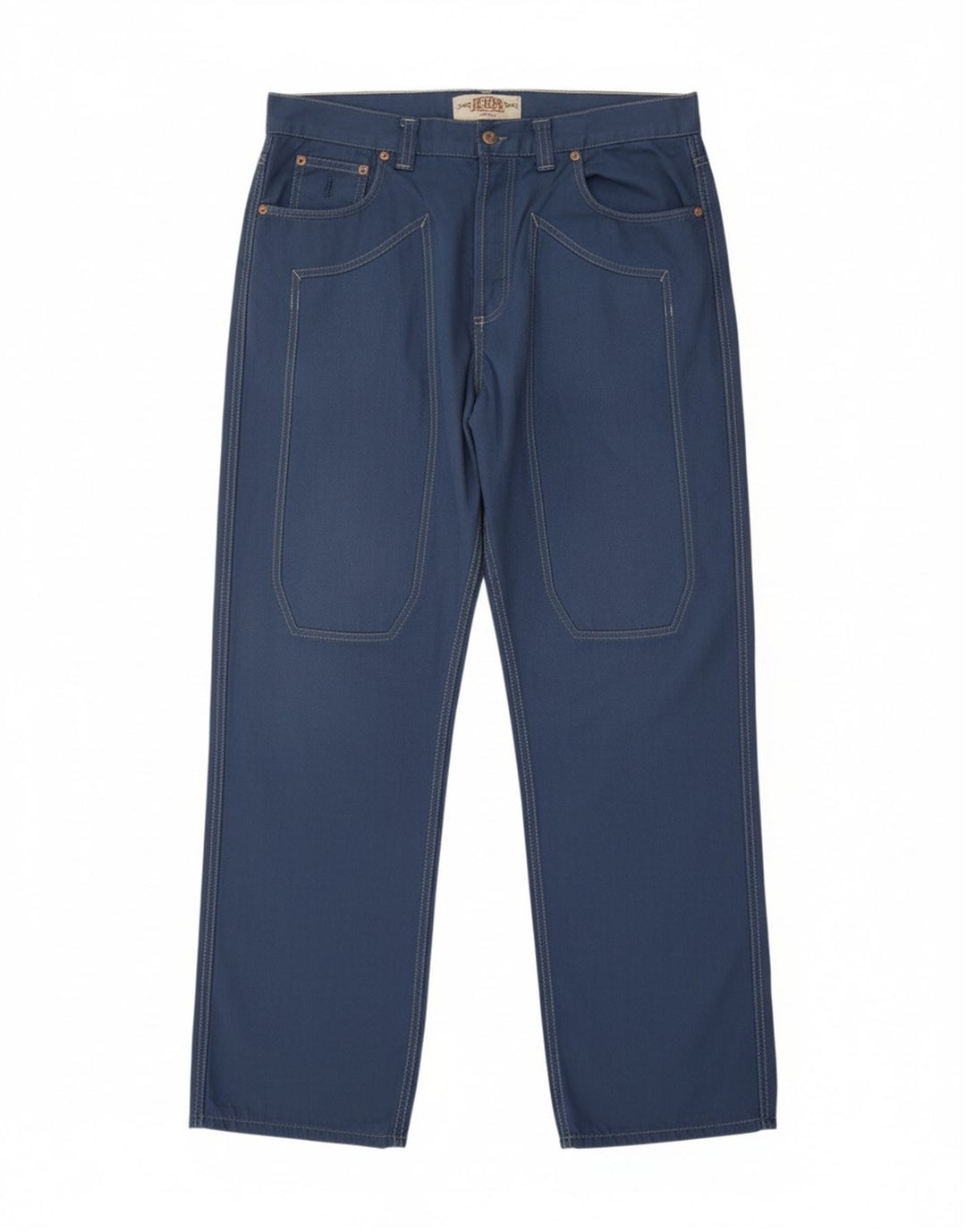 JECKERSON Mens Straight Jeans W42 L32 Blue Cotton