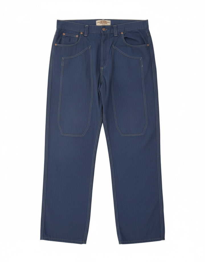 JECKERSON Mens Straight Jeans W42 L32 Blue Cotton