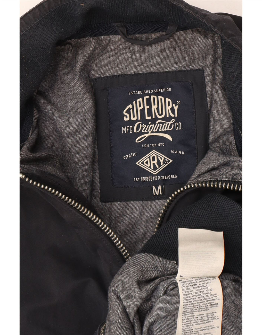 Ανδρικό μπουφάν Superdry Bomber UK 38 Medium Navy Blue Polyester
