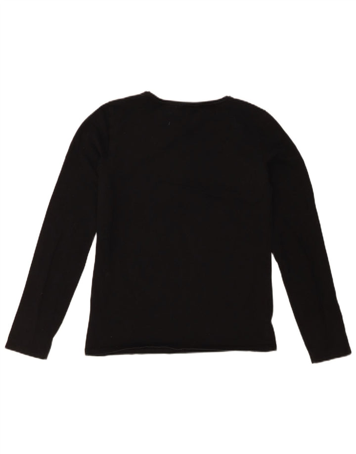 MASSIMO DUTTI Womens Top Long Sleeve UK 18 XL Black Cotton