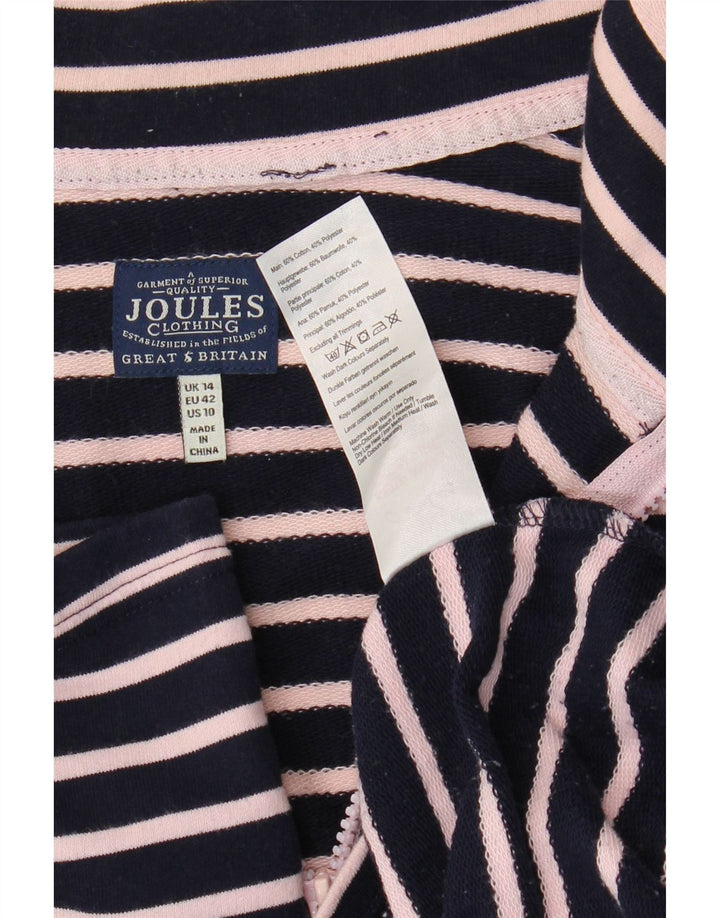 JOULES Γυναικεία φούτερ με φερμουάρ Jumper UK 14 Large Navy Blue ριγέ