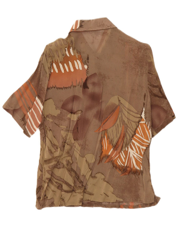 Renato Balestra Γυναικεία See Through Μπλούζα UK 14 Large Brown Floral