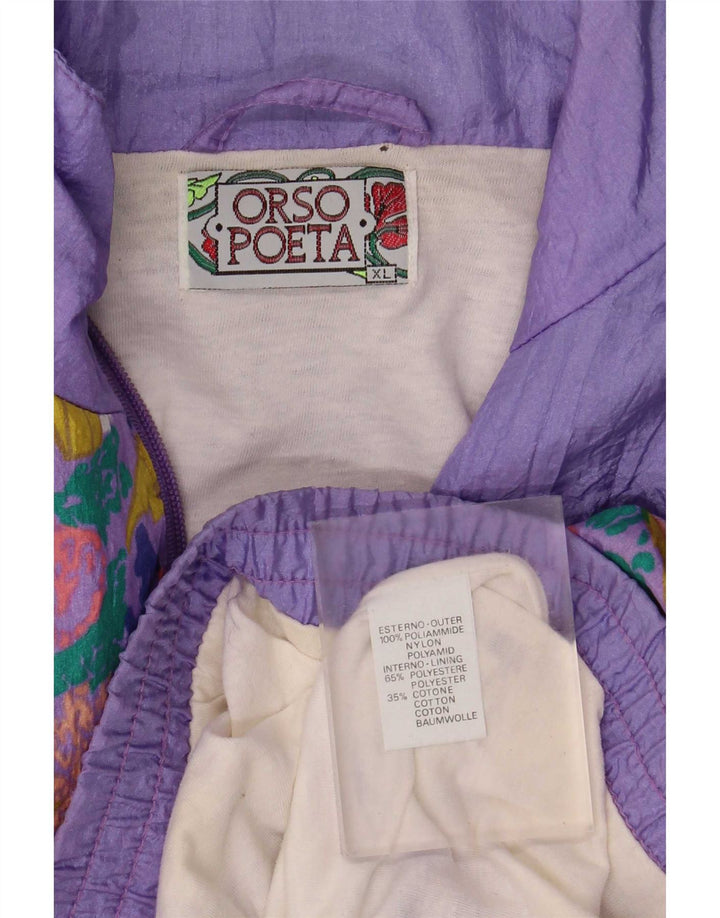 Orso Poeta Ανδρική φόρμα αφηρημένης σχεδίασης Top Jacket XL Purple Polyamide