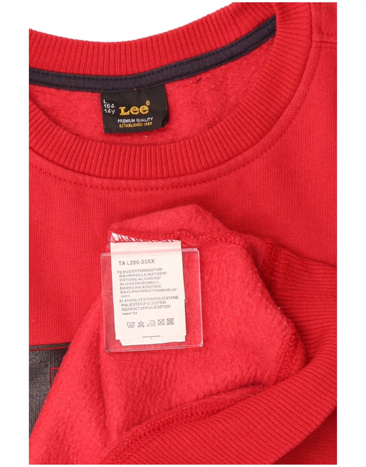 Πουλόβερ Lee Boys Crew Neck Jumper 13-14 Years Red Cotton