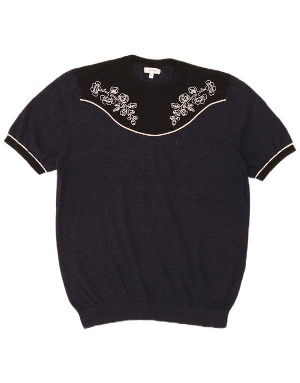 Γυναικείο πουλόβερ Reiss Crew Neck Jumper UK 14 Medium Navy Blue Colourblock