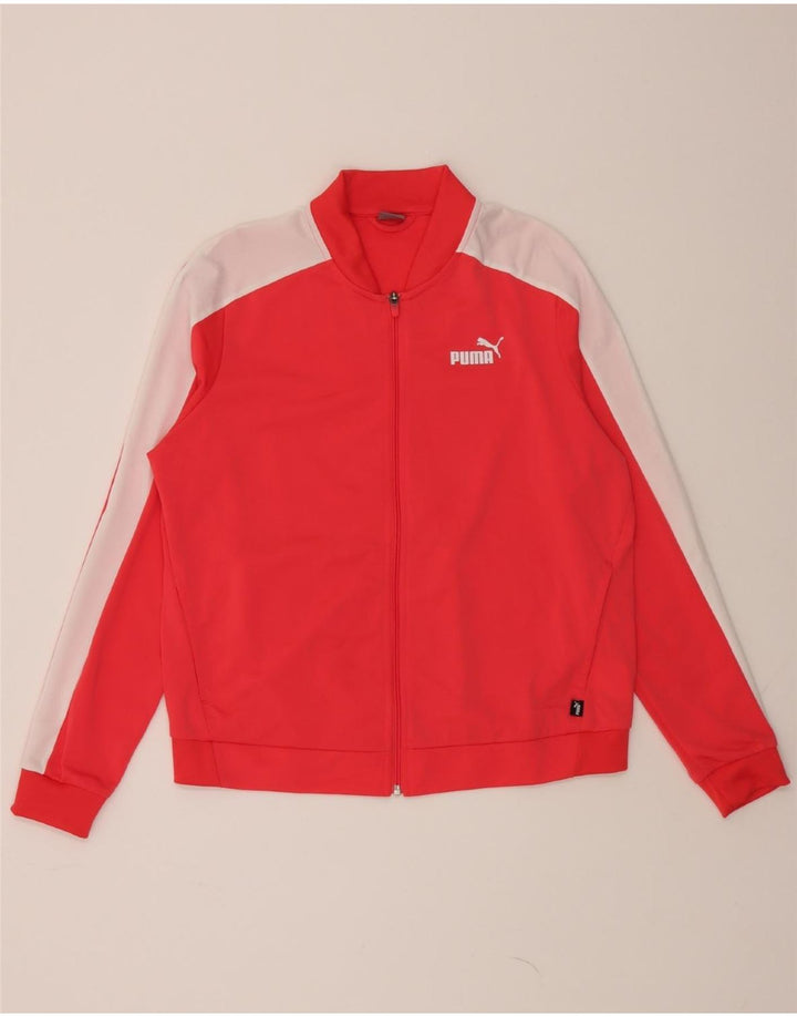 PUMA Womens Tracksuit Top Jacket UK 16 Large Red Colourblock Polyester Vintage Puma and Second-Hand Puma from Messina Hembry 