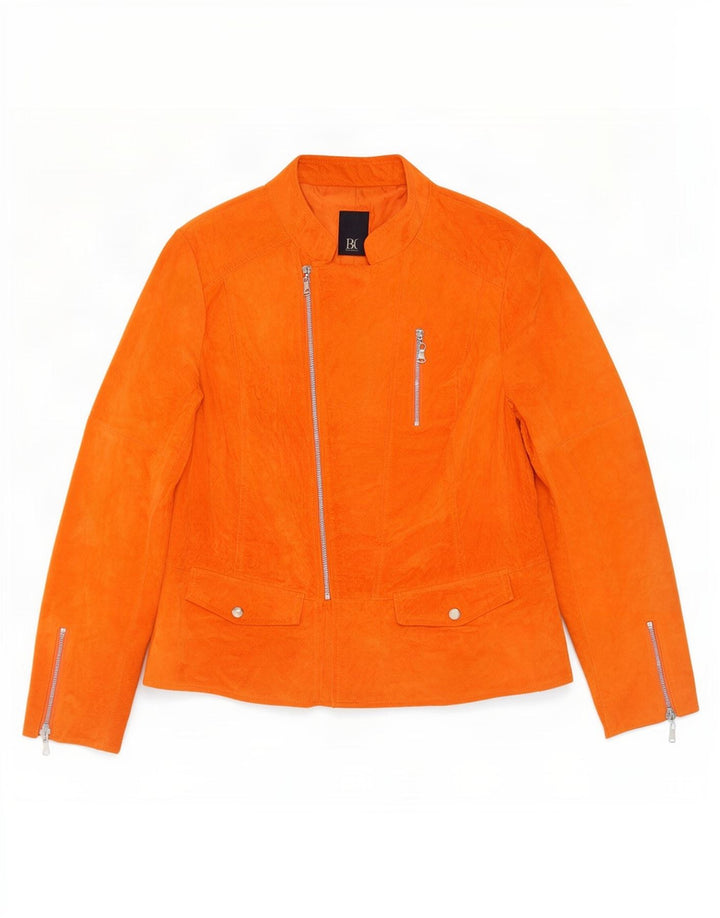 Vintage Γυναικείο Suede Jacket UK 16 Large πορτοκαλί δέρμα