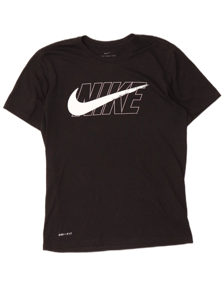 Ανδρικό γραφικό μπλουζάκι Nike, ανδρικό Dri Fit, μικρό μαύρο πολυεστέρα