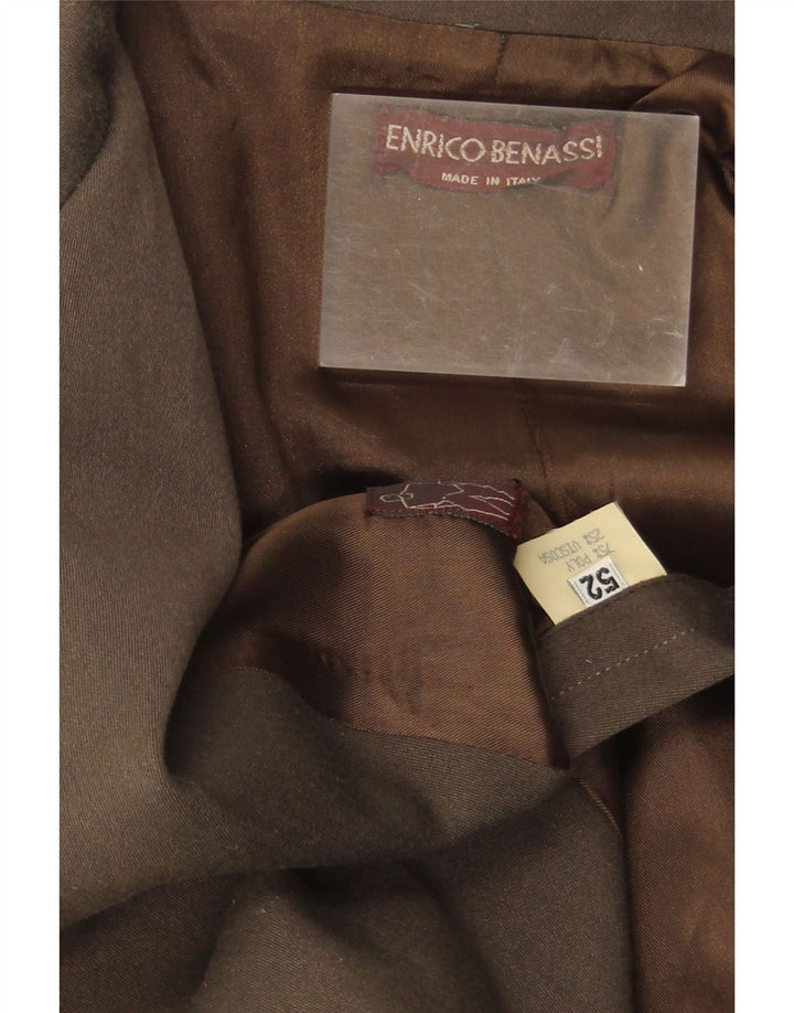 Vintage Ανδρικό Διπλό Μπουφάν Blazer IT 52 XL Καφέ Πολυεστέρας