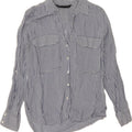 ZARA Womens Oversized Shirt UK 6 XS Blue Striped Viscose Vintage Zara and Second-Hand Zara from Messina Hembry 