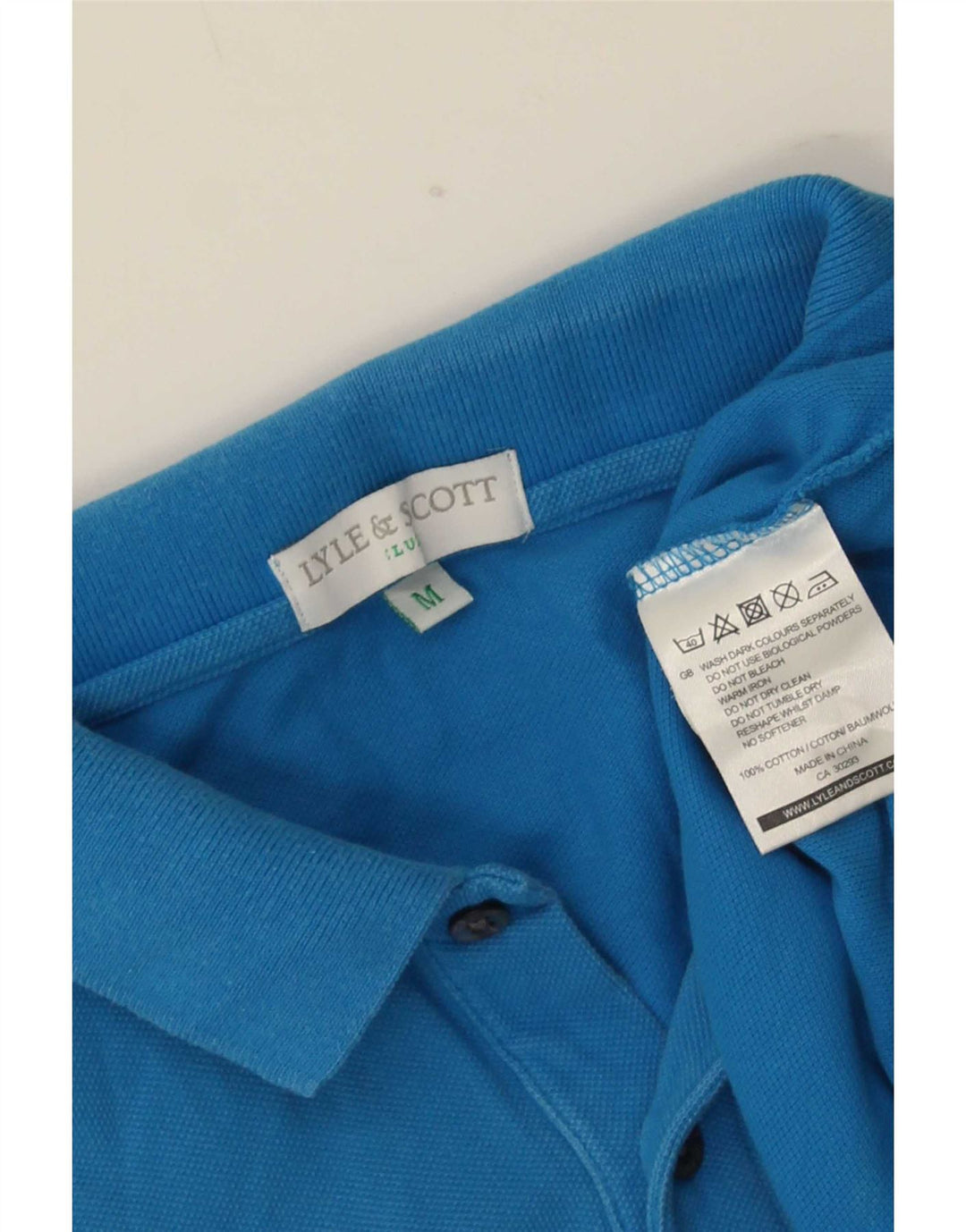 Ανδρικό πουκάμισο πόλο Lyle & Scott, μεσαίο μπλε βαμβακερό