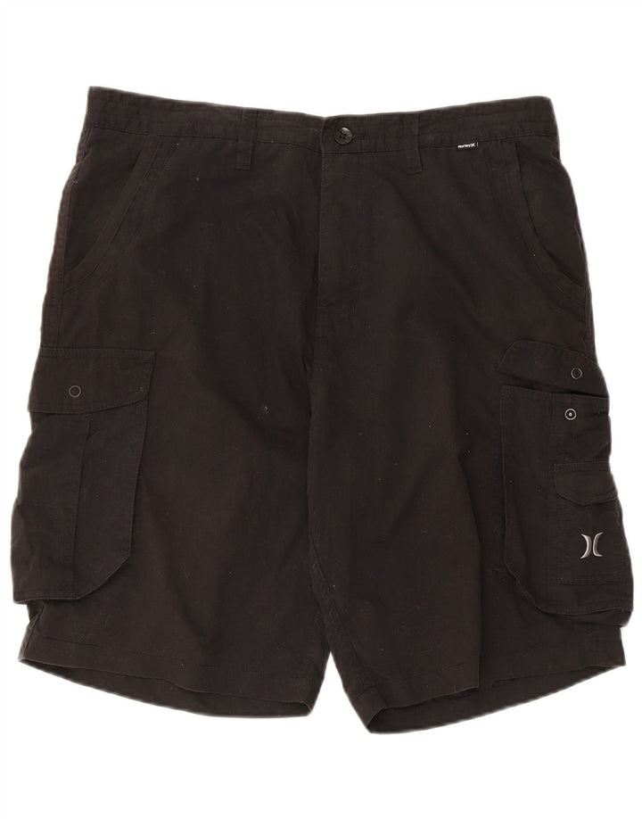 Ανδρικό σορτς Cargo Hurley W34 μεγάλο μαύρο βαμβακερό