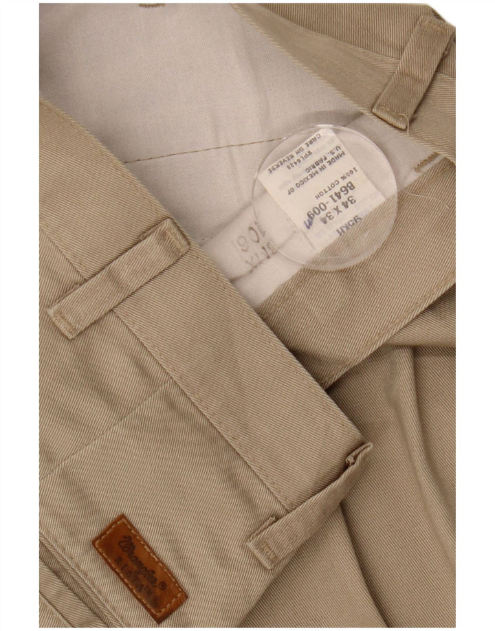 Ανδρικό παντελόνι Chino με καρφίτσες WRANGLER W34 L34 Μπεζ βαμβακερό