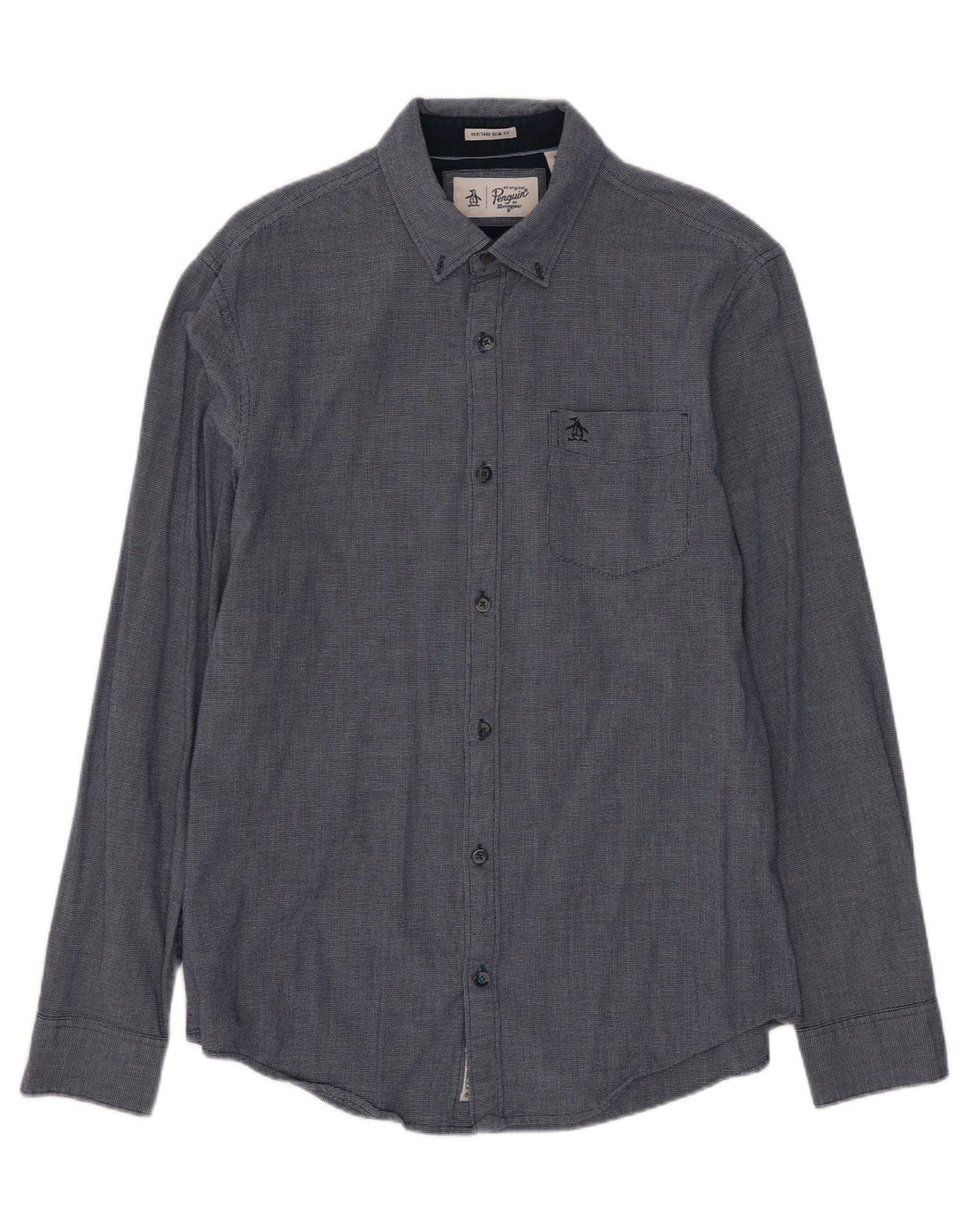 Ανδρικό πουκάμισο Penguin Heritage Slim Fit Medium Navy Blue Geometric Rayon