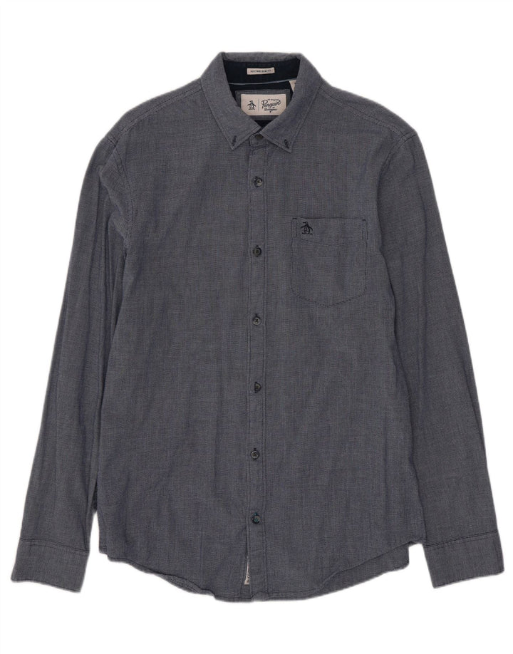 Ανδρικό πουκάμισο Penguin Heritage Slim Fit Medium Navy Blue Geometric Rayon