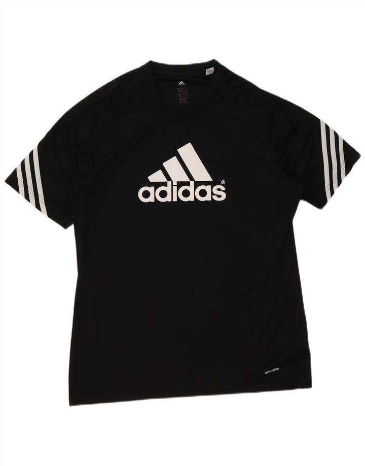 Γραφικό T-Shirt Adidas Mens Climalite Top Large Μαύρο Πολυεστέρας