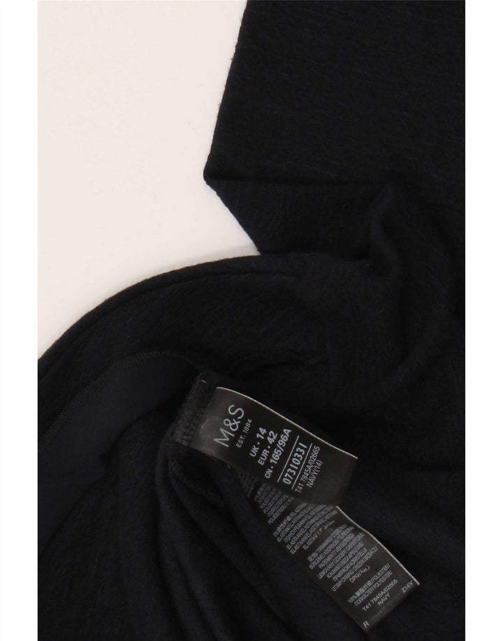 Marks & Spencer Γυναικεία μπλούζα μακρυμάνικη UK 14 Large Navy Blue Polyester