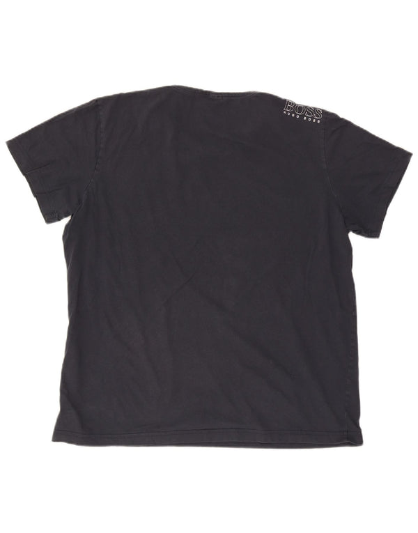 Ανδρικό μοντέρνο γραφικό μπλουζάκι Hugo Boss Top 3XL Navy Blue από βαμβάκι