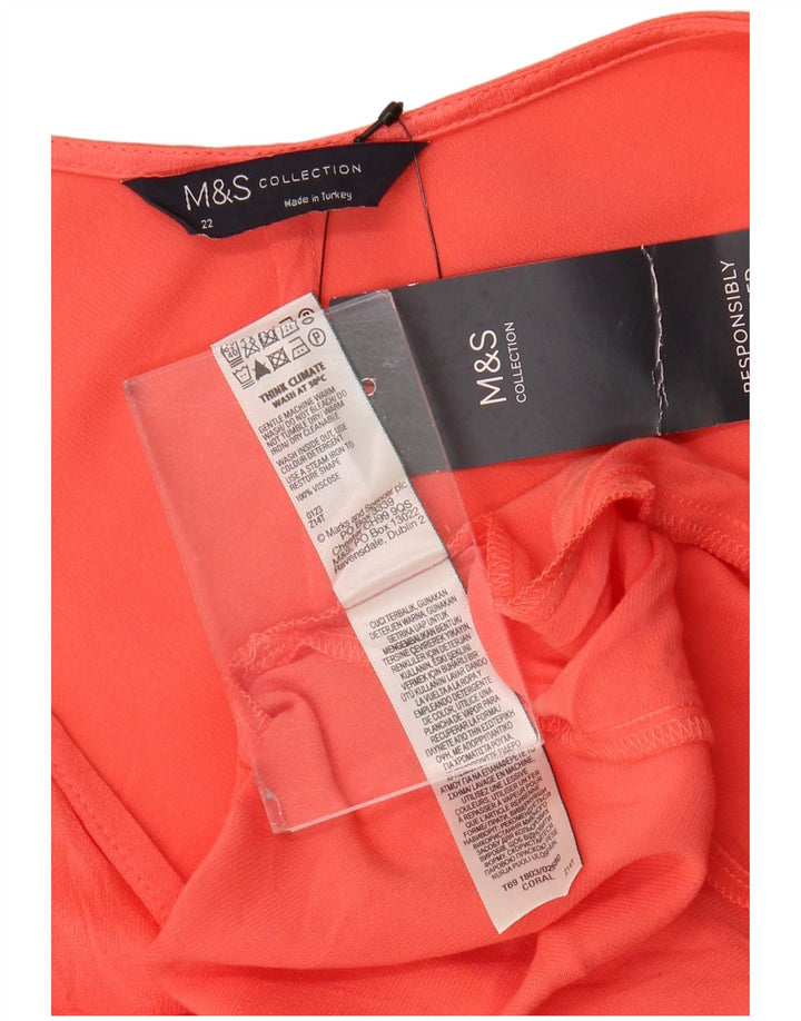 Marks & Spencer Γυναικείο κανονικό μάξι φόρεμα UK 22 3XL πορτοκαλί βισκόζη