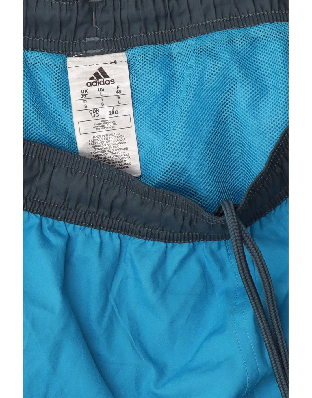 Ανδρικό γραφικό αθλητικό σορτς Adidas μεγάλο μπλε χρώματος πολυεστέρας