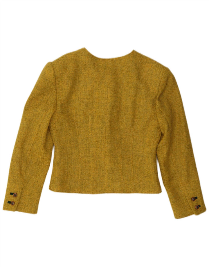 Vintage γυναικείο σακάκι 5 κουμπιών Crop Blazer EU 40 Medium Yellow Wool