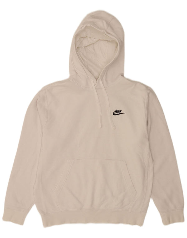 Ανδρικό μπλουζάκι με κουκούλα Nike, μικρό λευκό βαμβακερό