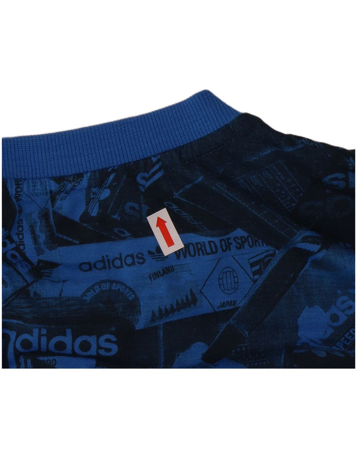 Adidas Boys Graphic T-Shirt Top 9-10 Years Blue Polyester